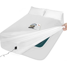 AEHISDHIE Queen Sheet Sets Air Mattress Sheets - 3 Pieces Queen Sheets Sets 16 to 24 inch - Inflate Without Disassembly Convenient & Firm Easy to use Air Mattress (White, Queen)