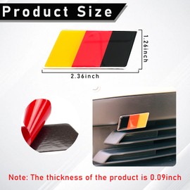 Ziciner 3D Germany Flag Emblem Badge with L Shaped Mounting Bracket, Auto Front Fender Badge Sign Emblem, Car Front Grill Bumper Decoration, Compatible with European Vehicles