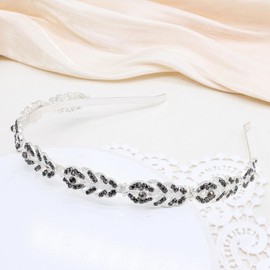 Oriamour Rhinestone Crystal Wedding Headband Bridal Headpieces Simple Design Bridal Headband