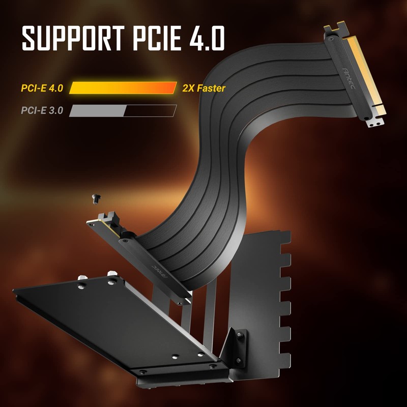 Antec Vertical GPU Bracket, PCI-E 4.0 x16 High Speed Flexible