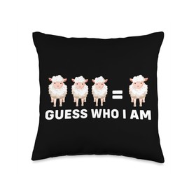 Guess Who I Am Sheep Throw Pillow