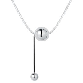 CHIRENMA 925 Sterling Silver Ball/Bead/Circle Pendant Necklace for Women (style 11)