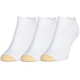 GOLDTOE Women's Ultra Soft Le Grand No Show Socks, 3-Pairs, White, Medium