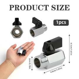 Mini Ball Valve 10629, 1/2 Inch Female x 1/2 Inch Ag, Brass Mini Ball Valve, 90° Rotating Nylon Handle, Shut-off Valve Chrome-Plated G1/2 Inch Inner (Diameter 20 mm) x Outer (Diameter 21 mm), Threaded