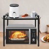 2 Tiers Adjustable Microwave Stand,Extendable Microwave Oven Rack with 6
