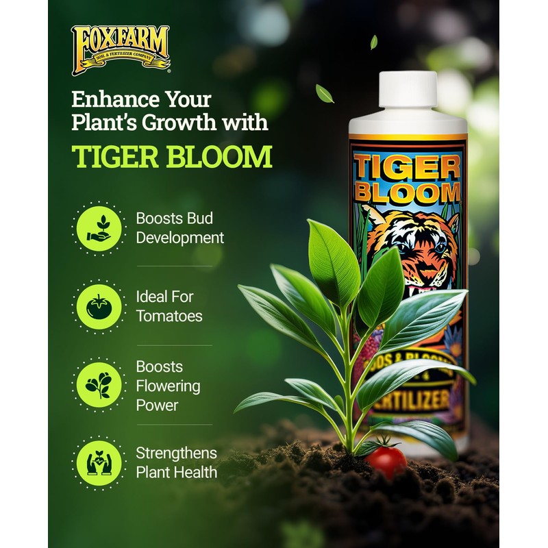 FoxFarm Tiger Bloom Liquid Fertilizer Concentrate - Fast Acting Formula