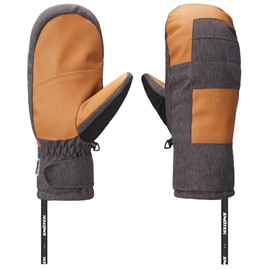 SNOTEK X-SERIES Men’s Winter Snow & Ski Mittens with Adjustable Wrist Strap, Ultra-Warm and Dry Cold Weather Mittens (Large, Dark Grey/Tan)