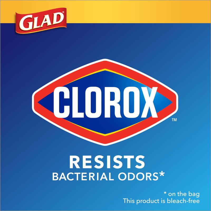 Glad Small Drawstring Trash Bags with Clorox, 4 Gal, Lemon