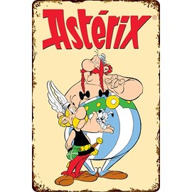 LUCKYLINDE - Retro Tin Sign, Asterix and Obelix, French Cult Comic Series, Decorative Sign, 20 x 30 cm (Asterix and Obelix)