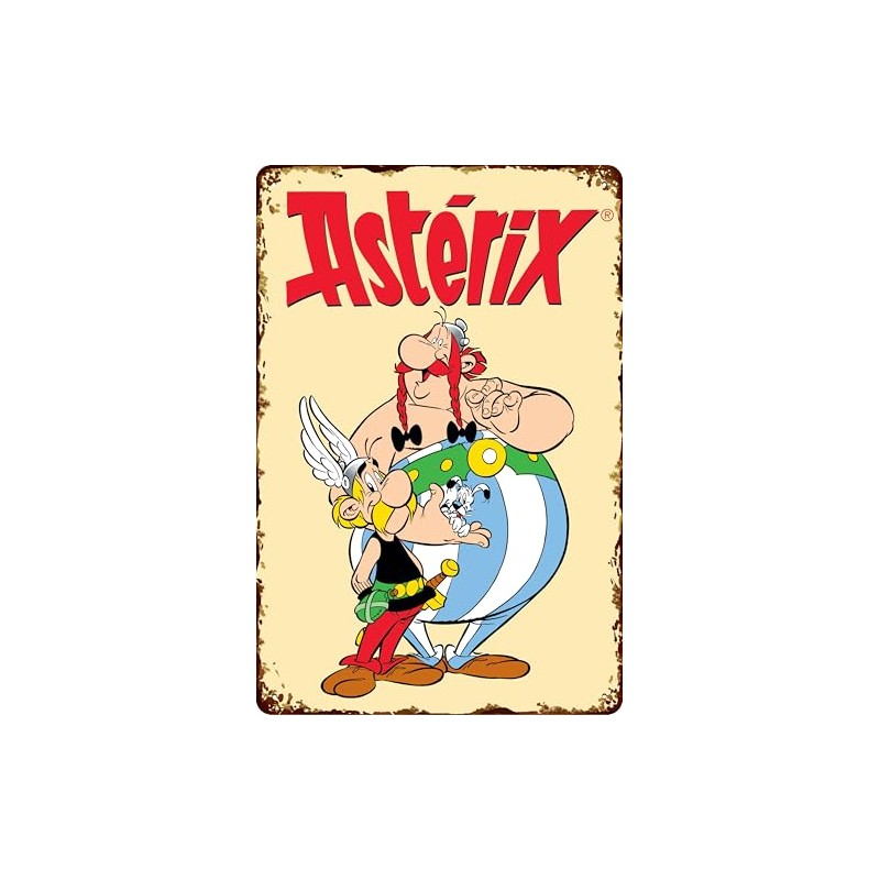 LUCKYLINDE - Retro Tin Sign, Asterix and Obelix, French Cult