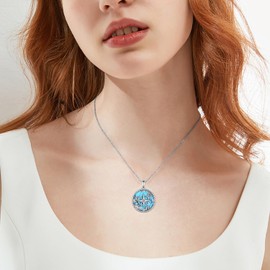 Compass Necklaces 925 Sterling Silver Compass Pendant Turquoise Necklace Travel Gifts for Women Compass Lover