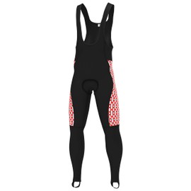 DHERA Cycling Wear Men’s Thermal Gel Padded Cycling Bib Tights Cyclists Trouser Cold Gear Bike Leggings. (Colour-Red/White/Black, Size-3XL)