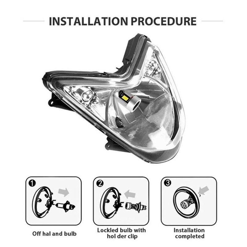 YSY H4 LED Motorcycle Headlight Bulb Hi/Lo Beam 20W 2000LM