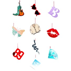 Taylor Christmas Ornament 2023, Pack of 10 Acrylic Taylor Ornaments for Christmas Tree Decor- Era Christmas Ornaments- in This House We Listen to Taylor Ornament