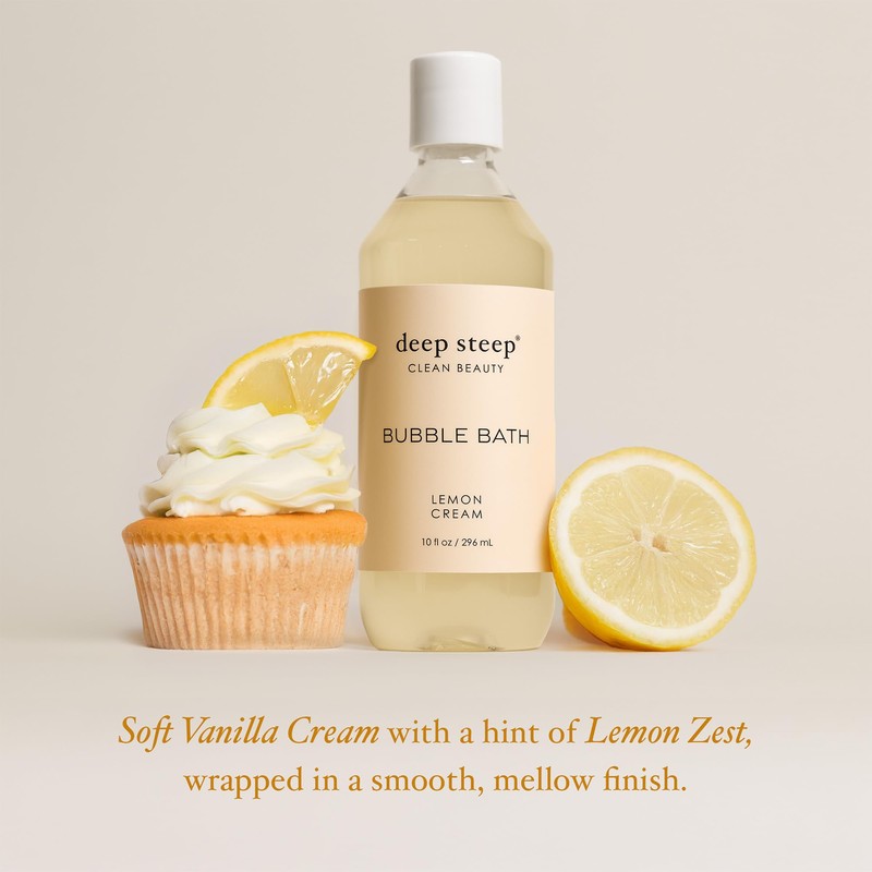Deep Steep Bubble Bath, Lemon Cream, 10 oz – Soothing