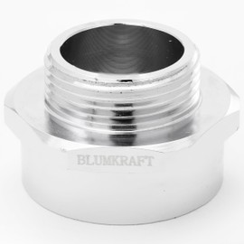 BLUMKRAFT Pack of 5 Metal PG Metric M25 x 1.5 Male to PG21 Female (M25-PG21) Adapter - Brass Nickel Plated