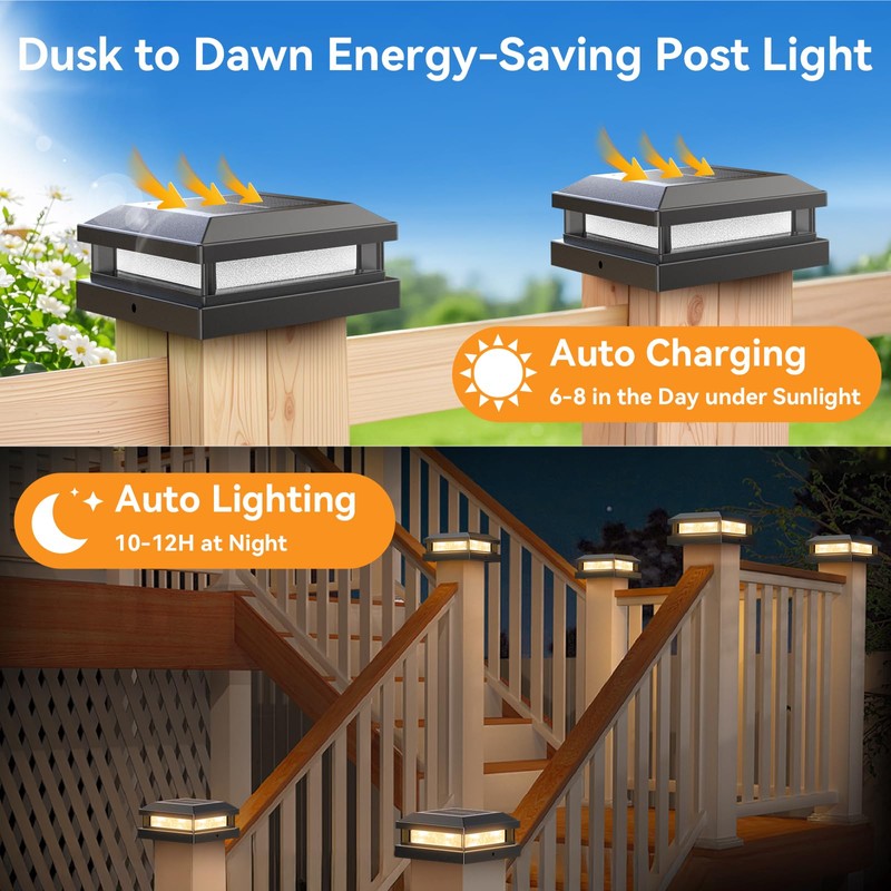 Solar Post Cap Lights Outdoor 16 Packs for 4x4 5x5