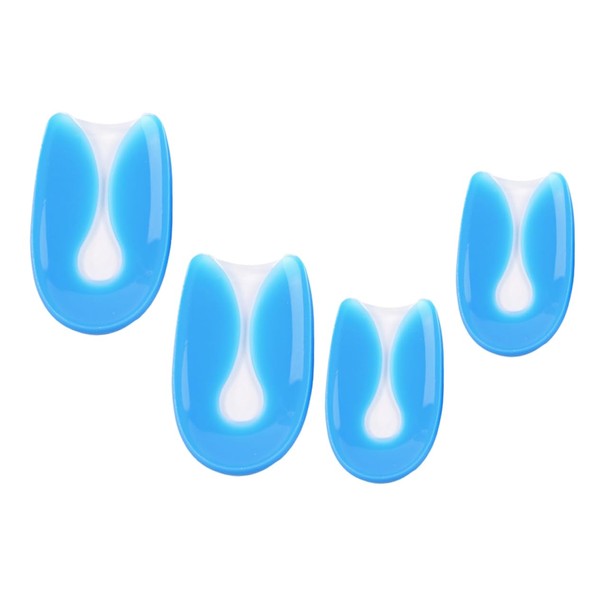 PACKOVE 2pairs U-Shaped Silicone Heel Cups Shock-Absorbent Foot Care Pads