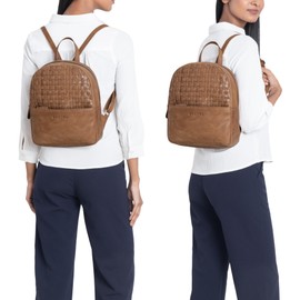 STILORD 'Lavinia' Vintage Backpack Handbag Leather Women's Daypack Backpack Small Leather Backpack City Backpack for Going Out Shopping Daypack S Genuine Leather, Taranto - Brown