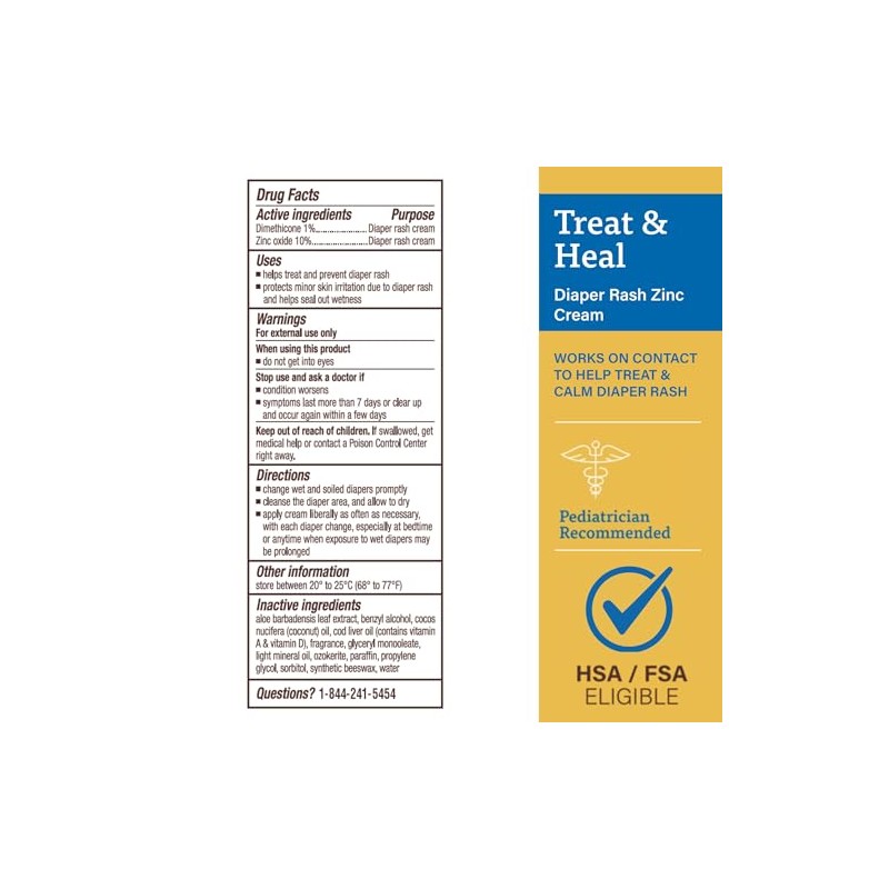 A+D A&D Zinc Oxide Diaper Cream, 4 OZ (113 g)