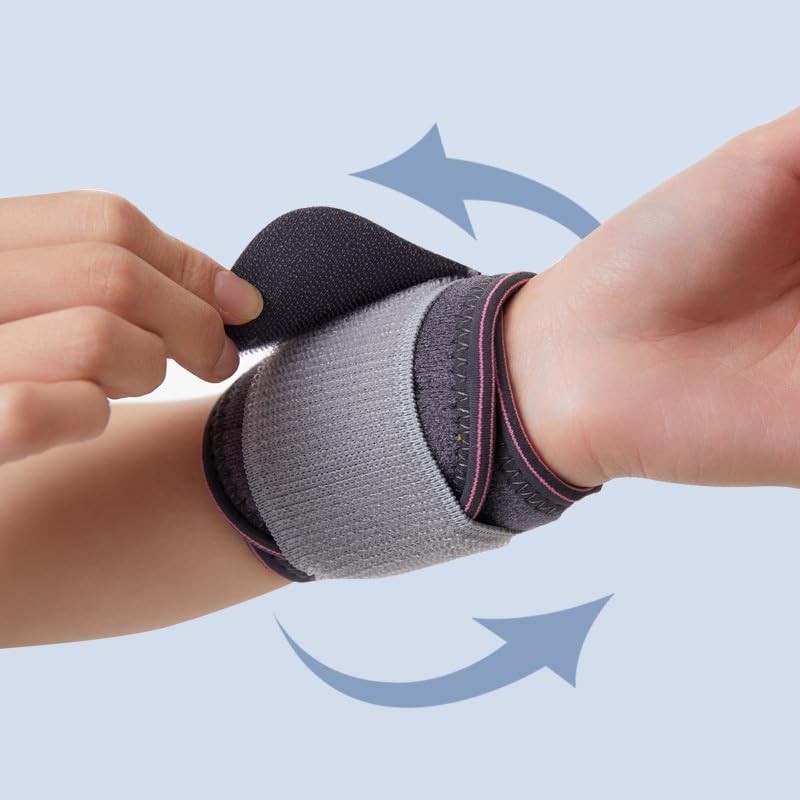 Compression Knit Tennis/Golf Elbow Sleeve with Support and Strap (Grey,