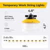 100FT Construction String Lights: 3 Prong 150W Ultra-bright 21000 lumens