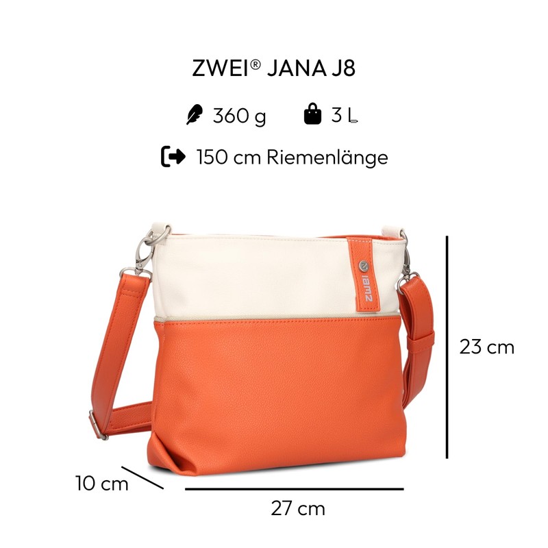 Zwei Jana J8 Women's Crossbody Bag 3 Litre Bi-Colour Canvas