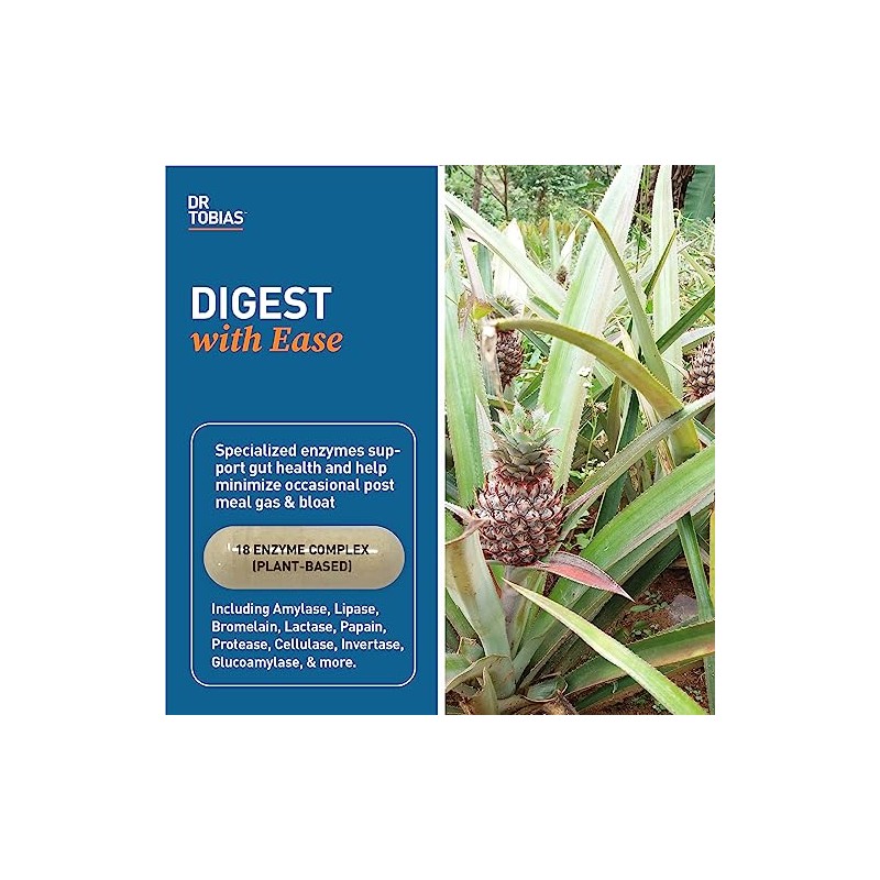 Dr. Tobias Super Digestive Enzymes, Plant-Based, Non-GMO by Dr. Tobias