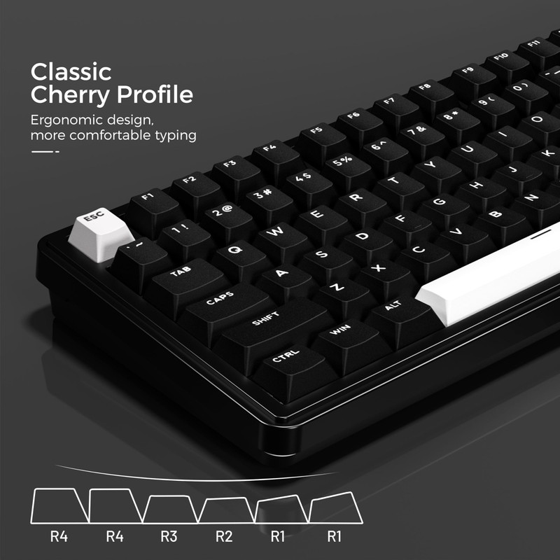 HITIME XVX WOB Double Shot PBT Keycaps Set 138 Keys,