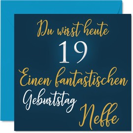 Stuff4 19th Birthday Card Nephew - Fantastic - Happy Card Birthday for 19 Year Old Nephew from Aunt Uncle, Gifts Man, 145mm Nineteen Nineteen Nineteenth Birthday Gifts Greeting Cards