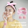 JYOUX 3PCSFluffy Spa Headband, Wrist Strap, Bow Headband for Girls