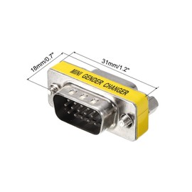 sourcing map VGA Coupler VGA Gender Changer Connector 15 Pin Male to Female VGA Adapter Conversion for Cable Extender, Pack of 3