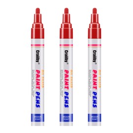 Red Paint Markers, 3 Pack Oil-Based Waterproof Quick Dry Permanent Paint Pen Set for Rocks Painting, Wood, Fabric, Plastic, Canvas, Glass, Mugs, Metal, Tire, Stone, DIY Craft