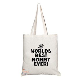 Coralgraph Inc TB798 Worlds Best Mommy Ever Mothers Day Novelty Present Gift Printed Eco-Friendly Stylish Long Handled Tote Shoulder Bag