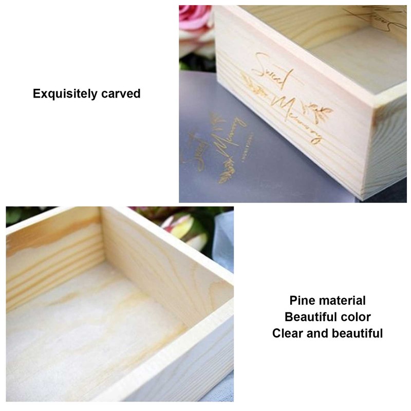 2 Set Wedding Wooden Gift Box PVC Exquisite Candy Packaging