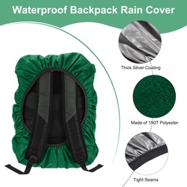 M METERXITY Waterproof Backpack Rain Cover, 55L-65L Waterproof Backpack Cover, Bag Rain Cover with a Vertical Reflective Strap for Hiking/Biking/Camping/Outdoor Traveling [Postal Green]
