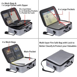 Roloway Fireproof Document Bag With Lock (17 X 11.8 X 5 Inch), Importa