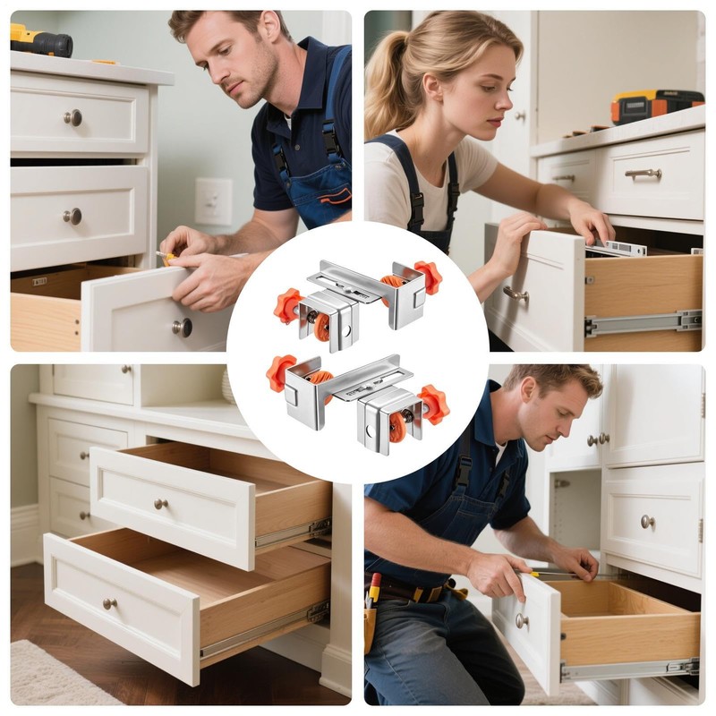 Drawer Front Installation Clamps,2X Fixing Clamp For Cabinets - Adjustable