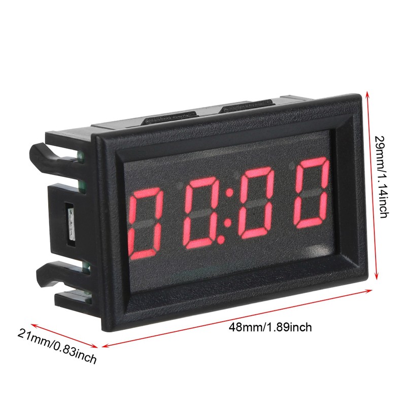 LED Electronic Digital Luminous Car Watch Clock Accessory Decoration (Red)