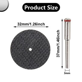 Wbgraceful 60Pcs Mini Metal Cutting Discs, Cutting Wheels with 8Pcs 3mm Mandrel, Cut Off Wheels Mandrel Compatible, Rotary Tool Accessories for Metal, Wood