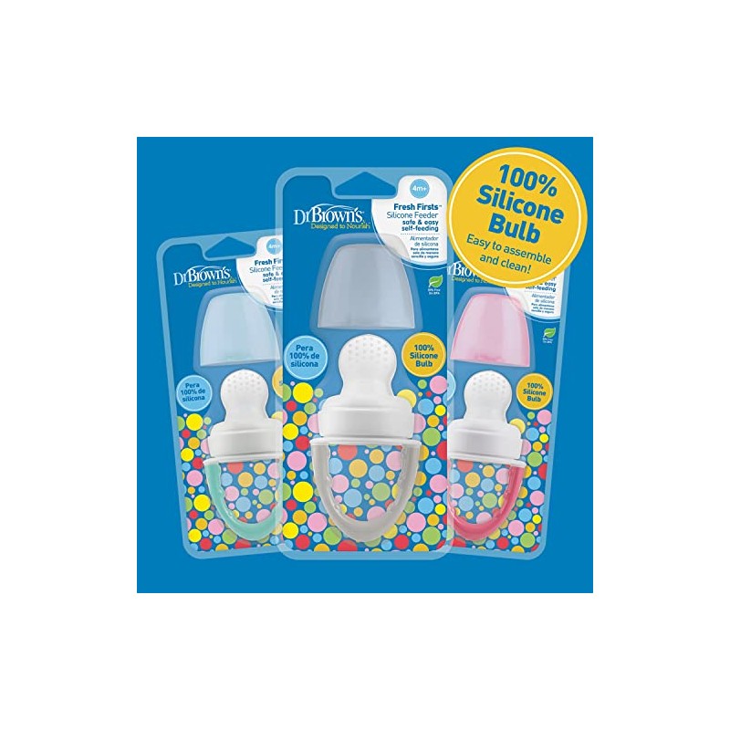 Dr. Brown's Fresh First Silicone Feeder, Mint & Grey, 2