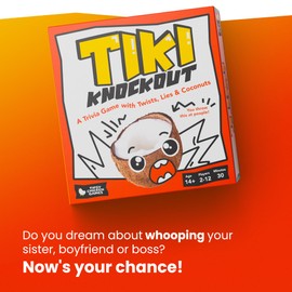 Tiki Knockout: Trivia Game for Bluffers, Desired by Trivia Games Lovers and Haters, Perfect Family Game, Adult Card Game or Even Birthday & Party Game. Fit for Teens & Adults. 2-12 Person Game