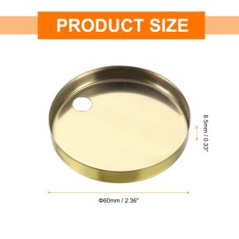 uxcell 2Pcs Toilet Seat Hinge Cover, 60mm Stainless Steel Toilet Pan Top Fixing Decorative Covers, Toilet Seat Hinge Fixings Covers Toilet Hardware, Gold