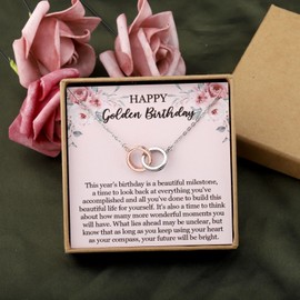 PYOUL Golden Birthday Gift, Happy Golden Birthday Necklace, Golden Birthday Present Jewelry(Golden Birthday N)