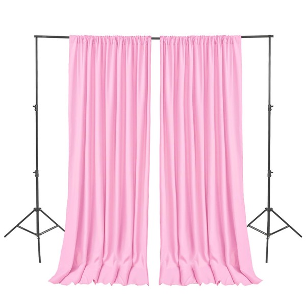 Hiasan Pink Backdrop Curtains for Parties, Polyester Photography Backdrop Drapes