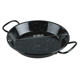 LACOR - 60188 - Malteiron Paella Pan, Mini Paella Pan, Ideal for Presenting, Serving and Cooking, Enamelled Steel Cover, Diameter 28 cm