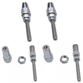 Unbranded 1/8" Swageless Threaded Stud For 1/8" Cable ,1/4" Thread , Stainless Steel 4 PC