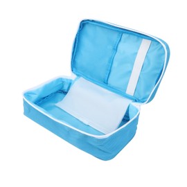 Jipemtra First Aid Pouch Empty, Red First Aid Bag First Aid Pouch Medical Bags for Home Emergency Travel Camping Hiking Outdoors First Responder (Blue Embroidery bb)