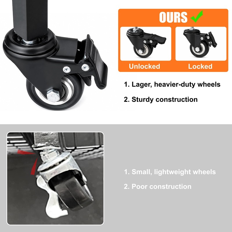 TORACK Golf Bag Storage for Garage, Rolling Golf Bag Stand