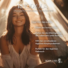 BOOS LABS das stärkste Rhodiola Rosea I 500mg I 120 vegane Kapseln I Rhodiola Rosea Kapseln Hochdosiert in 1 Kapsel, Rosenwurz